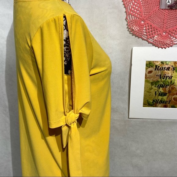 Prospect BLVD Cut Sleeves with Ties Yellow Top - Picture 5 of 9